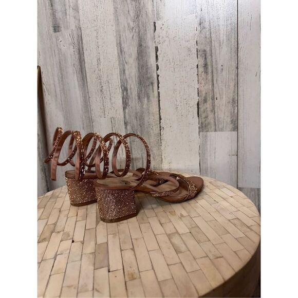 Windsor Cue The Glamour Satin Rhinestone Sprial Heels - Picture 5 of 6